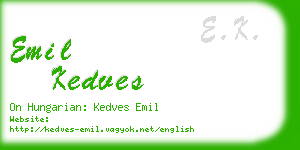 emil kedves business card